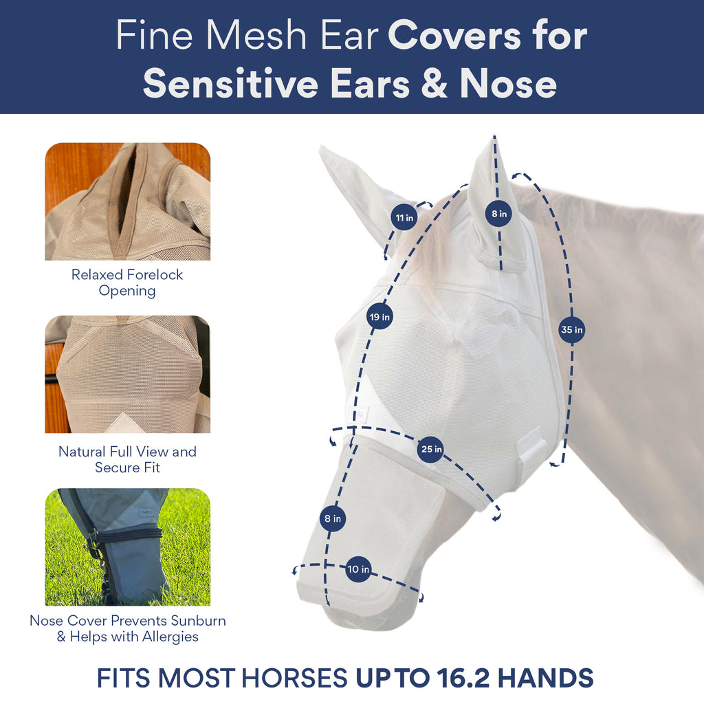 Horse Fly Mask with Nose & Ears Covers