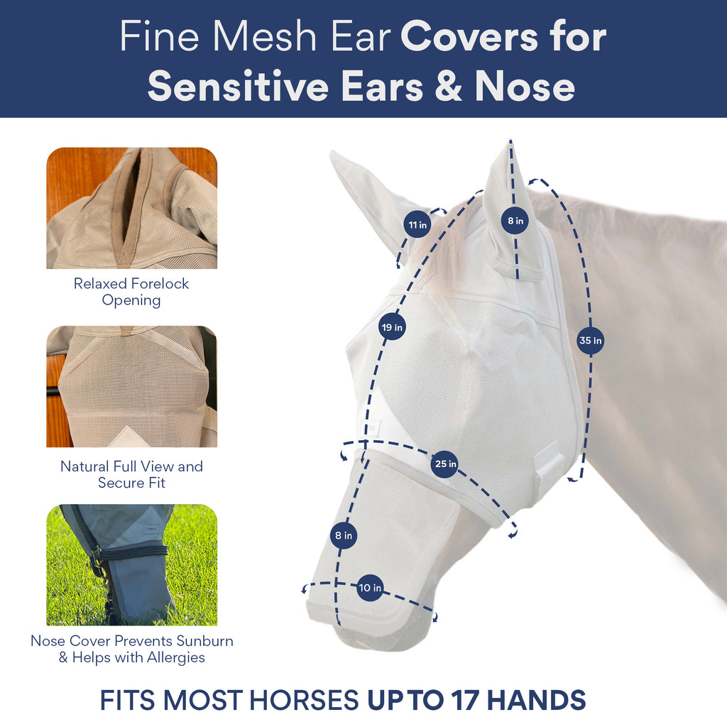 Horse Fly Mask with Nose & Ears Covers