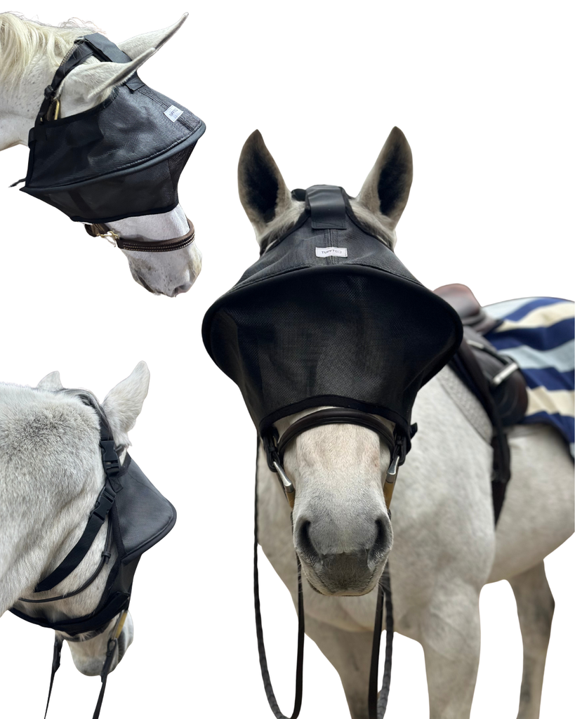 TUFFTEQ Riding/ Recovery Visor | Horse Size – Adjustable | Built-In UV Protection, Breathable, Straps to Halter or Bridle